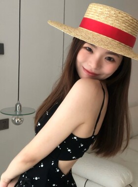 平顶草帽出游甜美vvv春夏