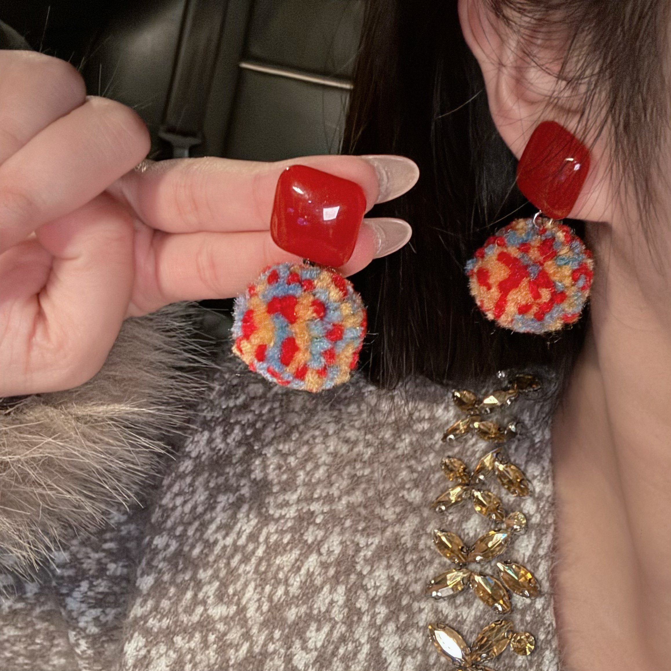 少女可爱彩色毛球耳钉复古港风红色百搭毛绒球秋冬耳环无耳洞耳夹,饰品/流行首饰/时尚饰品新,耳环,淘宝优惠券,粉丝福利购,淘宝优惠卷