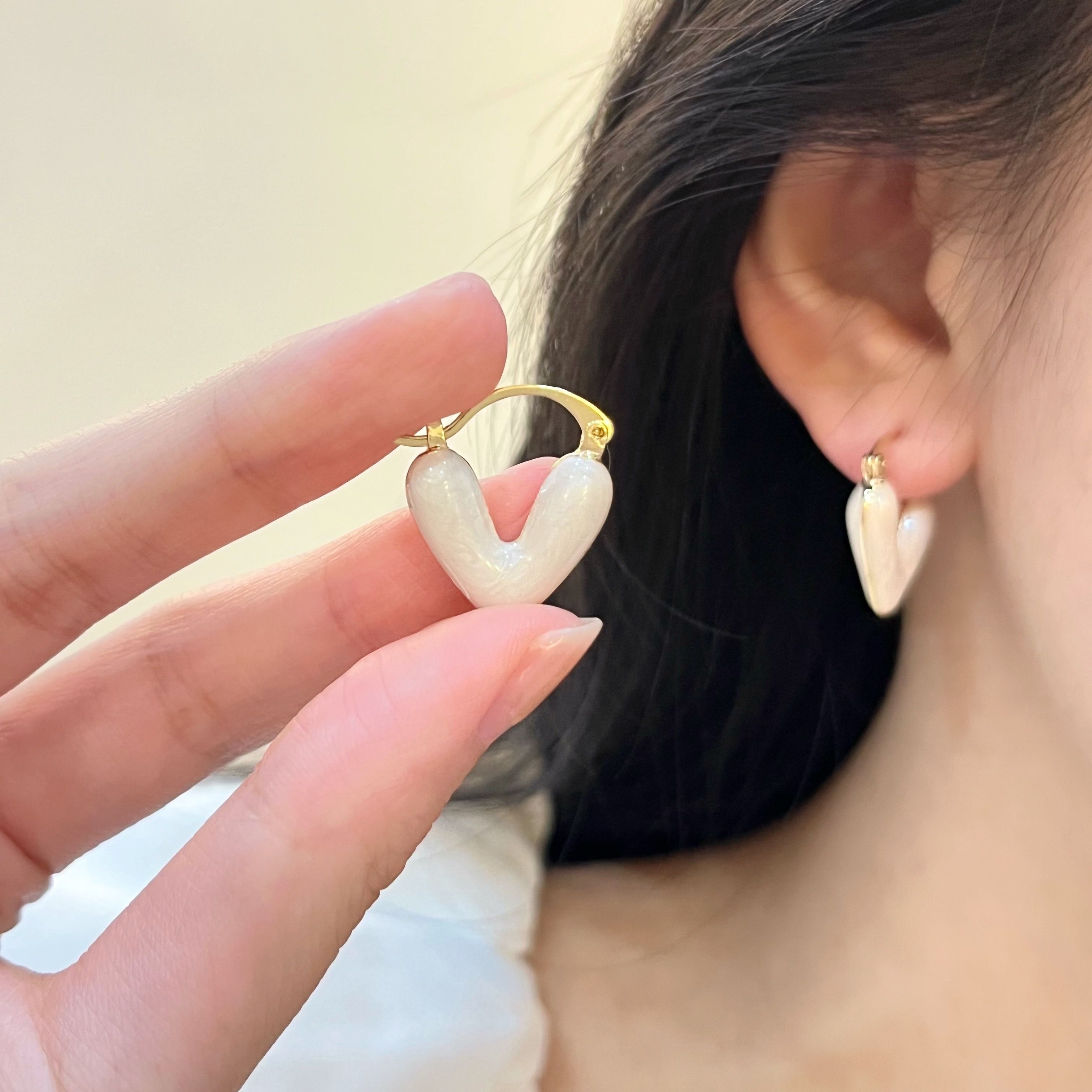 爱心耳环女2023年新款潮