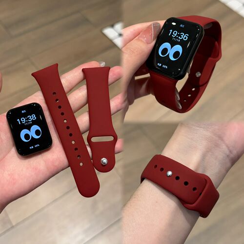 适用红米watch6/5新款一体单钉液态硅胶表带华为Fit4小米9Pro运动