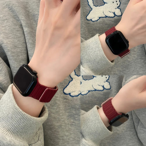 张婧仪同款运动硅胶三株磁吸表带适用苹果S11applewatchS10s987SE