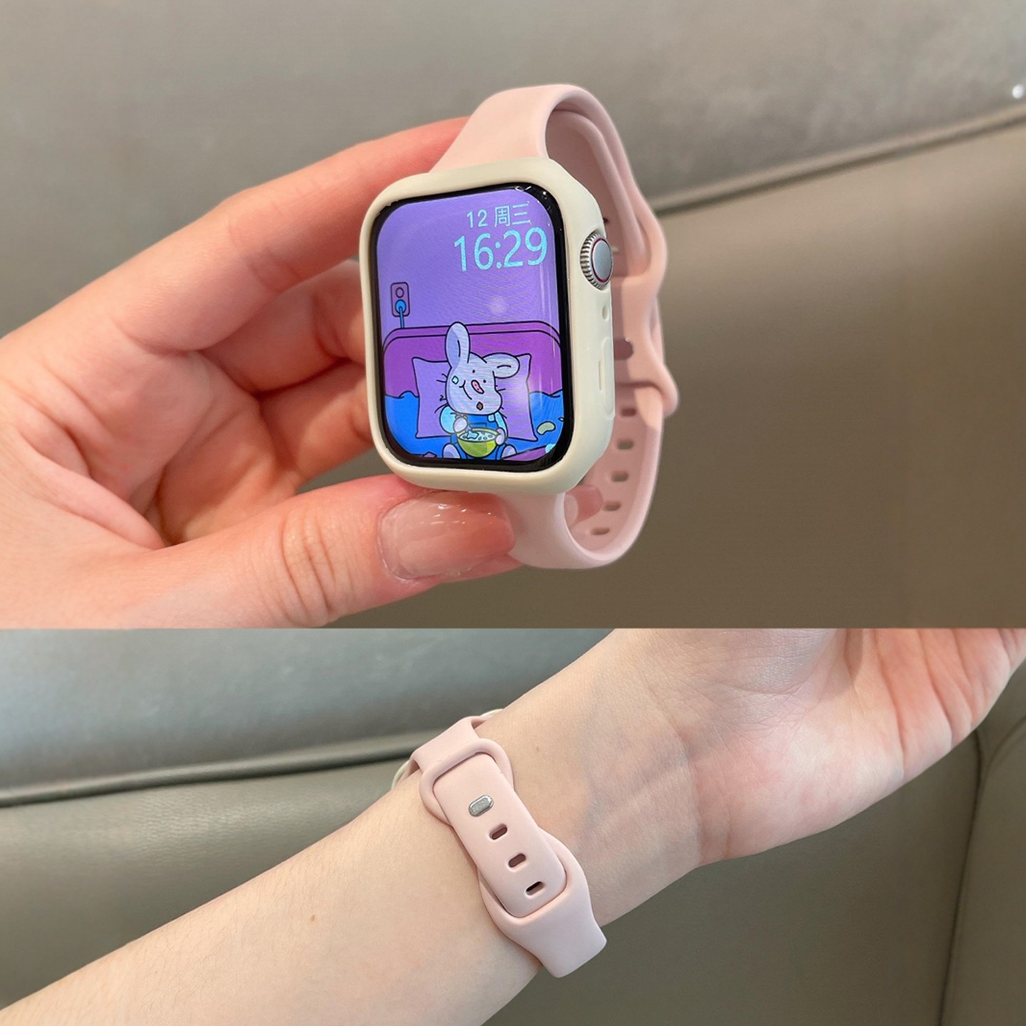 适用华为Fit4/FIT3细款小蛮腰液态硅胶表带苹果S11夏天iwatchS109