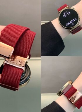 新款尼龙弹力编织磁吸表带适用华为GT6GT5Watch5GT4gt321FIT4高级