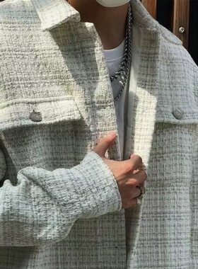 男装情侣装衬衫秋夏外套白色新款翻领港风宽松韩版潮潮牌刺绣夹克