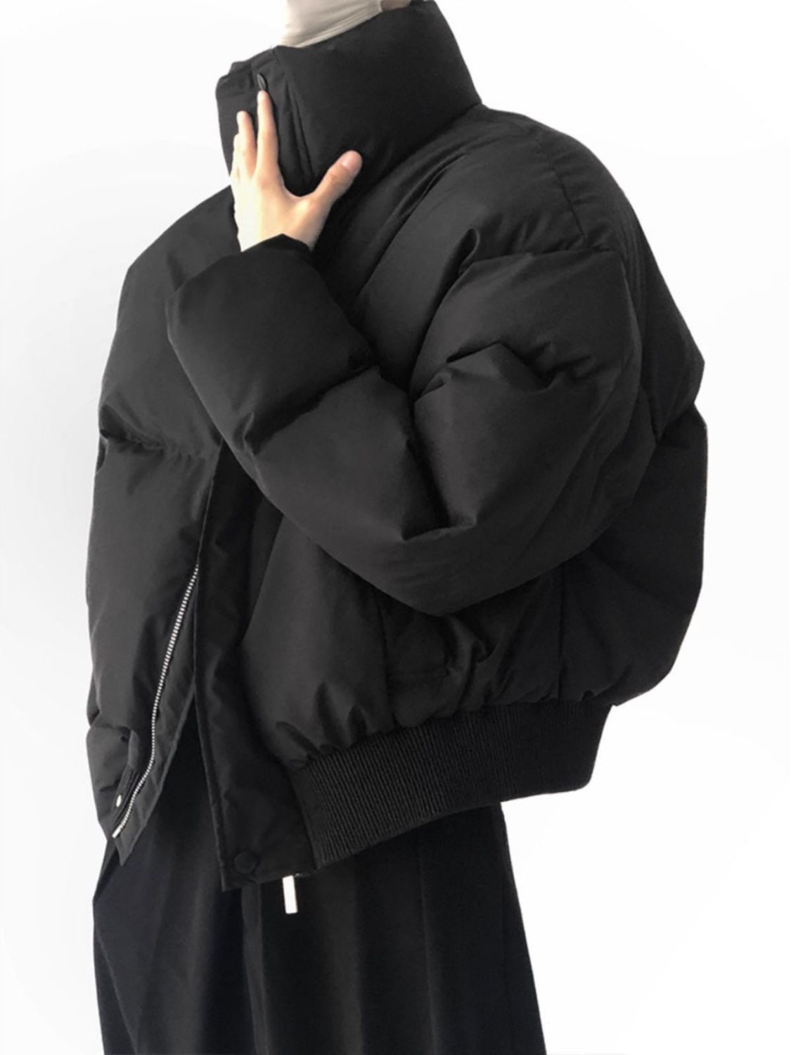 2025冬季棉服男宽松立领加厚保暖面包服皮质高级羽绒服冬季外套衣