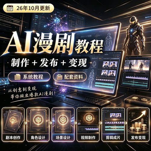 2026即梦可灵漫剧AI短视频短剧制作与生成全套教程入门到精通课程