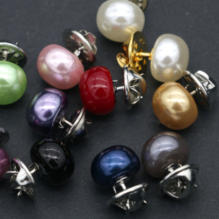 简约仿珍珠馒头衣领针一字插针百搭防走光扣胸针配饰扣子别针扣针