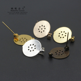 古黄铜安全别针 14K包金色浅金保色diy材料针托手工简易有孔胸针