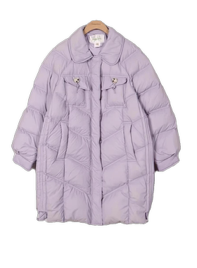 朵以2022冬装新款时尚百搭娃娃领中长款羽绒服休闲宽松37DD916025