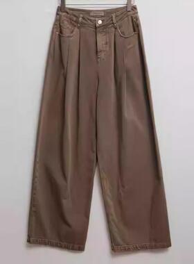 朵以2024春秋新款时尚休闲百搭阔腿裤直筒裤宽松舒适女39DQ247057