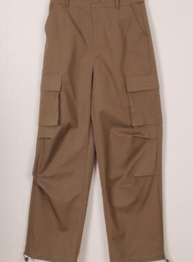 朵以2024春装新款时尚休闲百搭设计感工装裤休闲裤女39DC207001