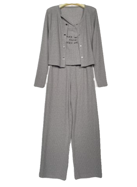 朵以2023春秋新品时尚百搭短款上衣阔腿裤上下套装休闲38DQ849081