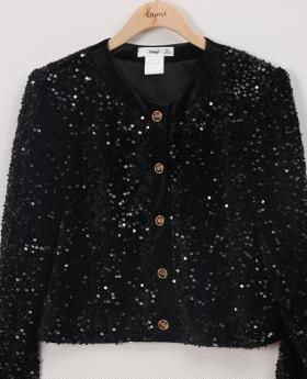 朵以2024春秋新款法式小香风时尚亮片外套高级感上衣39DC431039