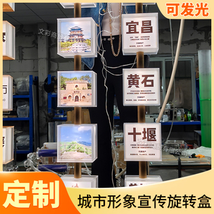 城市形象文化宣传墙植物中草药昆虫标本互动装置UV翻转墙旋转盒子