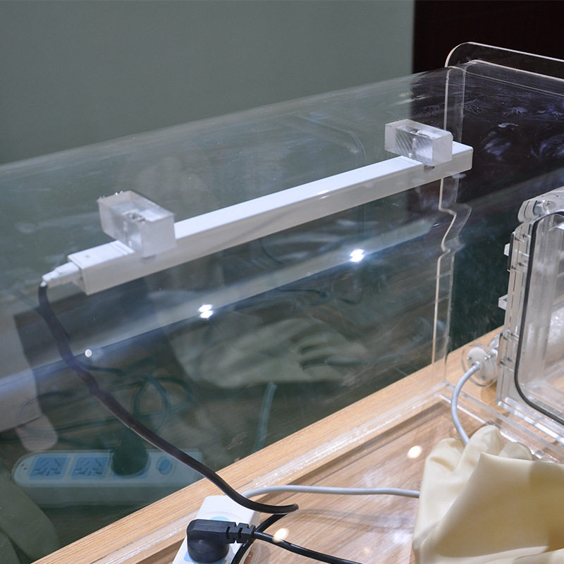 紫外线灯杀菌透明有机玻璃操作实验室亚克力手套箱防尘隔离操作箱