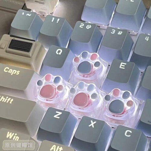 机械键盘树脂蓝色透明蓝色