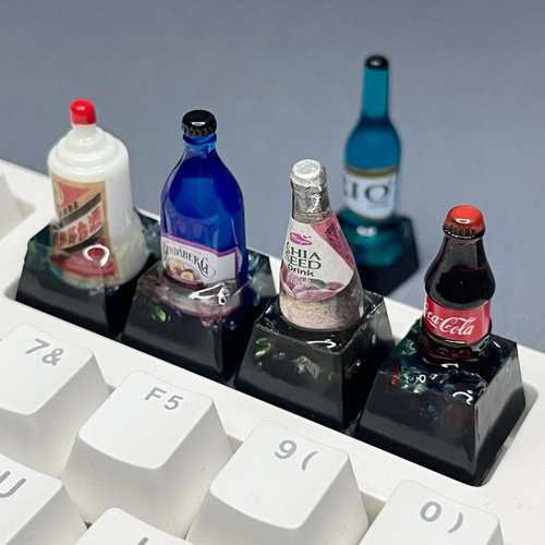 DIY手工树脂滴胶啤酒键帽创意男生礼物游戏果汁机械键盘装饰键帽