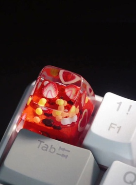 包邮个性创意草莓透光键帽SA 高度 ESC 红色十字轴机械键盘键帽