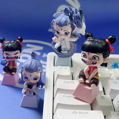 DIY手工创意哪吒魔童键帽卡通立体敖丙键帽个性机械键盘增补键帽