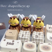 原创可爱小蜜蜂键帽手工定制情侣礼物卡通热升华游戏机械键盘键帽
