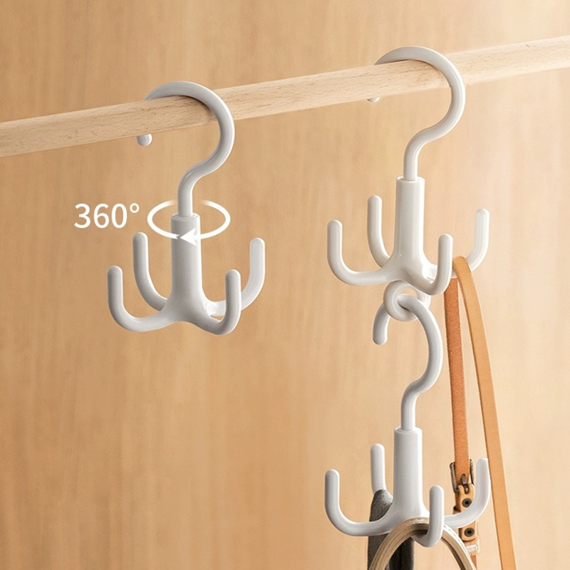 四爪包包帽子挂钩旋转免打孔衣物挂架神器围巾收纳八爪鱼架子整理