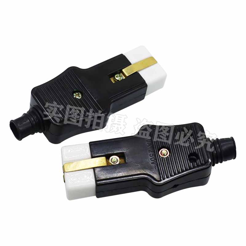 家用老式两孔陶瓷插头电饭煲饭锅水壶炒锅两口电源线二孔 2孔瓷头