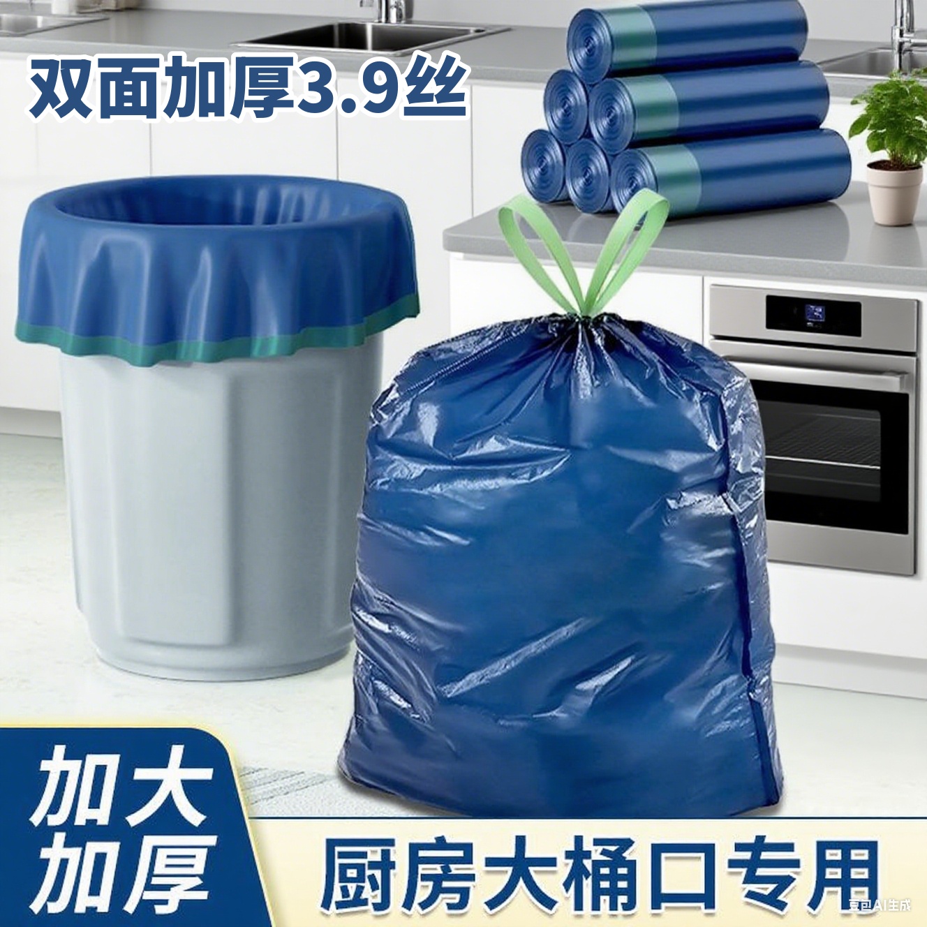 加厚抽绳垃圾袋大号特厚