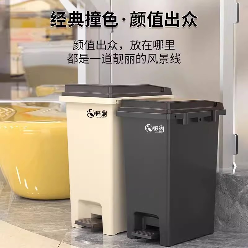 垃圾桶家用带盖脚踩+手按