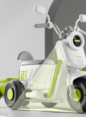 688A儿童电动三轮车摩托车宝宝遥控玩具车带拖斗男女小孩充电童车