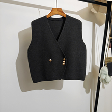 2024新款针织马甲女秋冬韩版v领叠穿高级感无袖坎肩背心上衣外穿