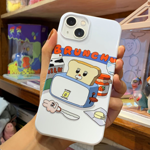 安卓苹果韩国ins风干净清新面包吐司机博主同款时尚高级感适用于iPhone78XR12ins13原创14全包15promax手机壳