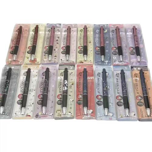 uni三菱史努比米菲JETSTREAM顺滑中油2+1多功能圆珠笔0.5自动铅笔