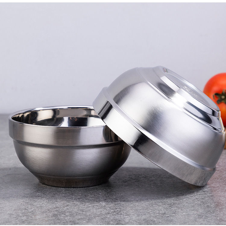 304不锈钢饭碗家用碗具汤面碗餐具防烫双层隔热碗成人泡面条小碗 餐饮具 碗 原图主图