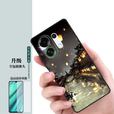 适用OPPOK13Turbo手机壳软硅胶女款卡通PLM110网红男情侣OPPOK13Turbo5G全包边防摔保护套时尚个性潮外壳