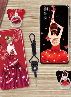 华为畅享20Pro手机壳中国风畅想二十pro硅胶软外壳5G版全包镜头DVC-AN20磨砂防摔20por保护套女神潮个性红色