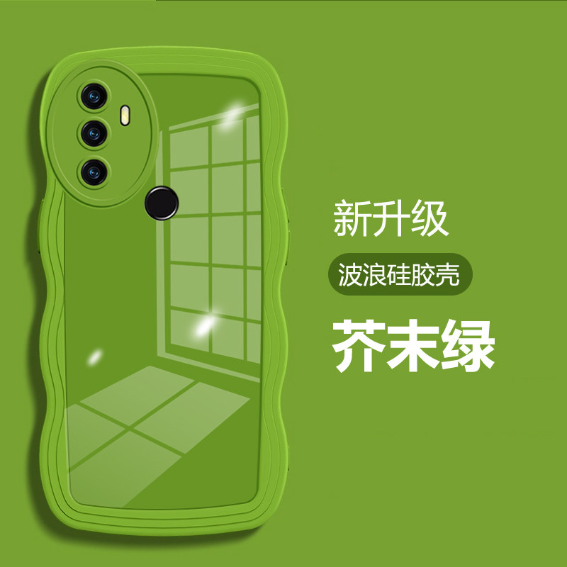 oppoa32手机壳大波浪oppo a32纯色镜面pdvm00软液态硅胶a32网红创意