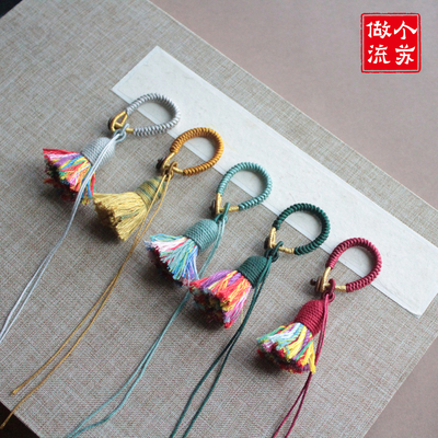 藏式民族风小穗子手搓棉线流苏