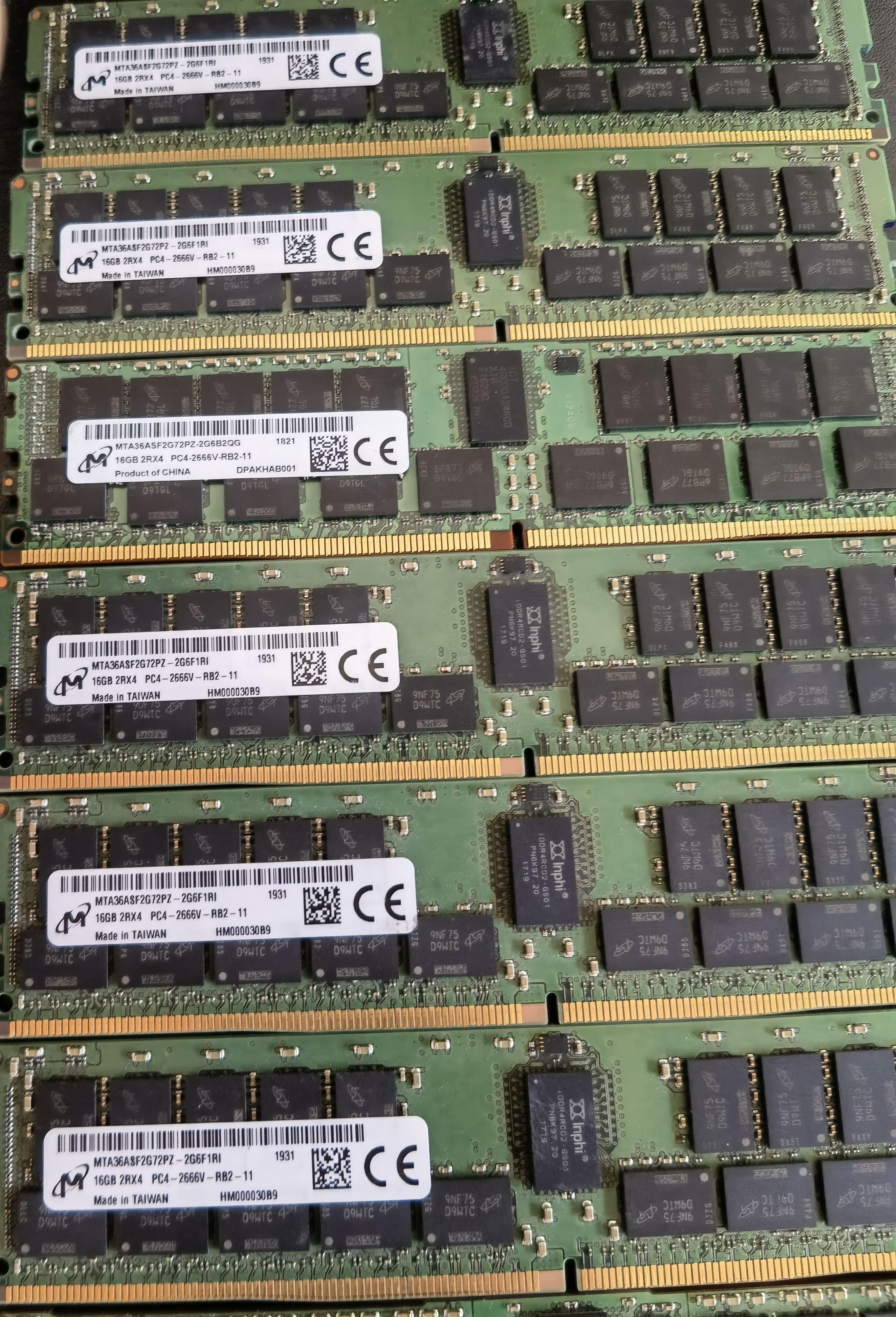 MT/镁光 16G 2RX4 PC4-2666V-R RECC REG DDR4 服务器内存条现货