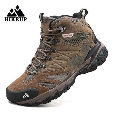 HIKEUP Winter Boot Men Outdoor Hiking Boots Suede High Top T