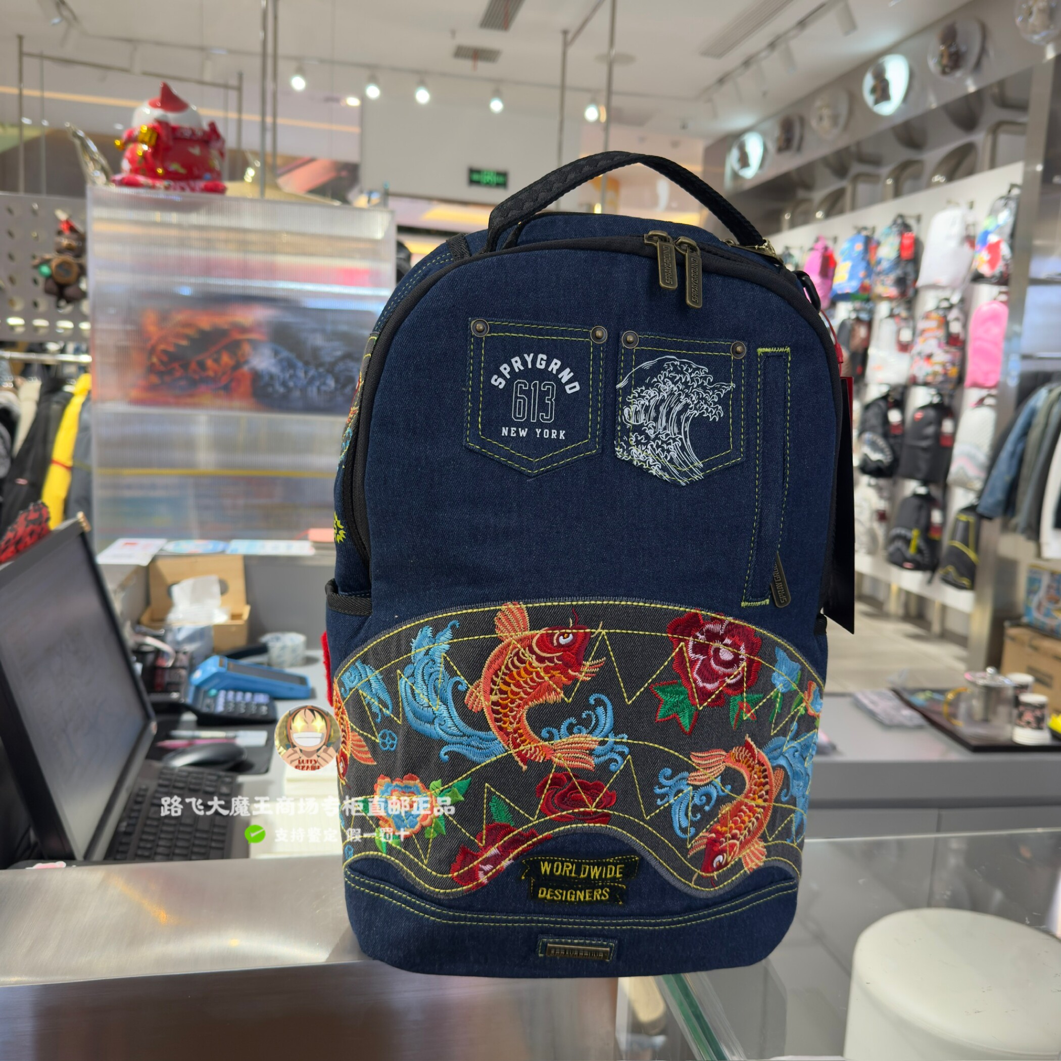 SprayGround鲨鱼嘴专柜正品25新款W1215722男女时尚印花双肩背包