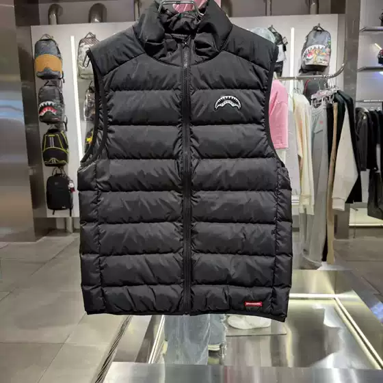 Sprayground Shark Mouth Official Store Authentic 25 New Model W1140506 Unisex Trendy Brand Stand Collar down Vest