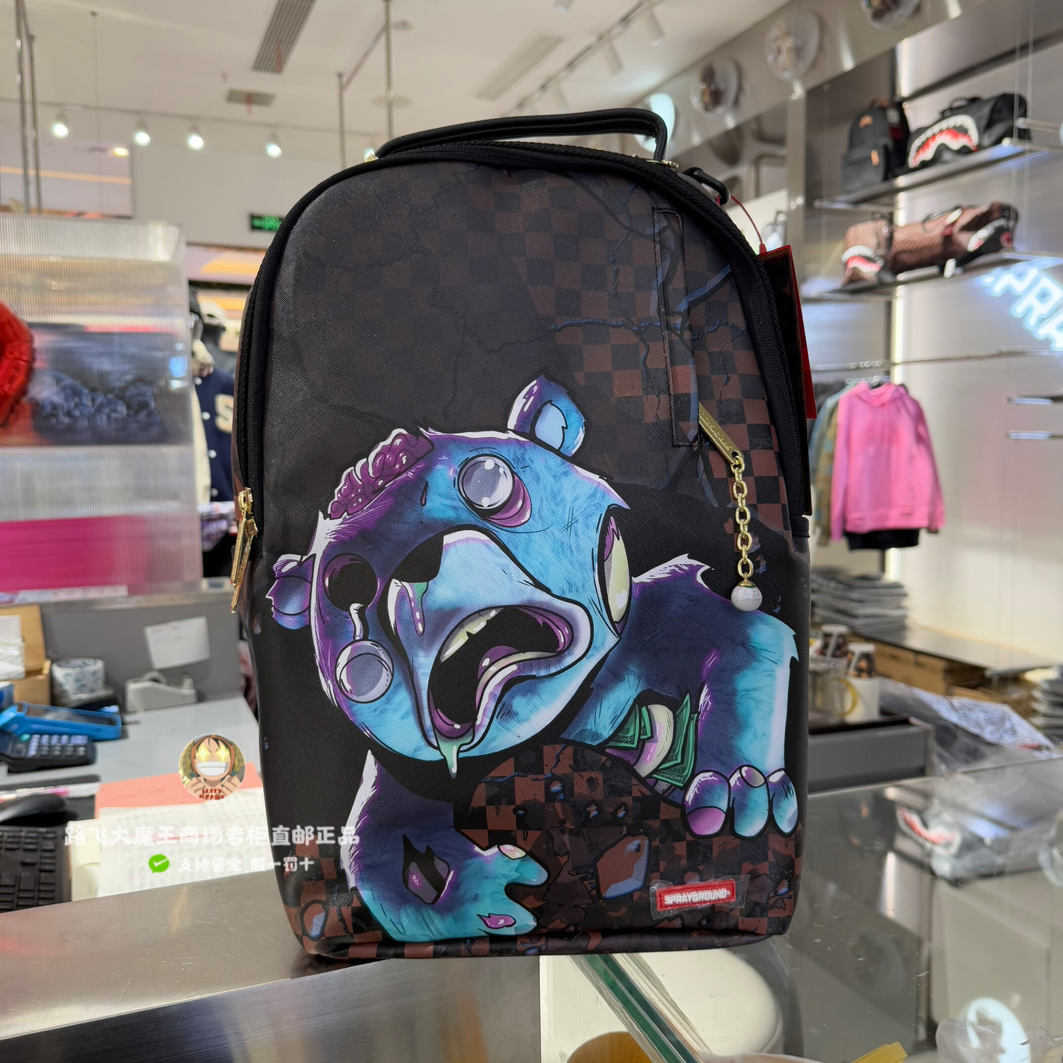 SprayGround专柜正品 鲨鱼嘴W1215802男女潮流大容量学生书包电脑