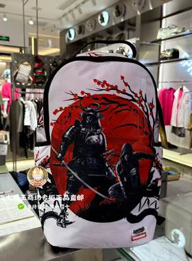 SprayGround鲨鱼嘴专柜25新款W1135825男女黑武士涂鸦背包潮