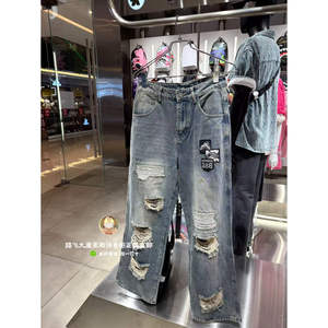 SprayGround鲨鱼嘴专柜正品 春款W1132219男女美式潮流时尚牛仔裤