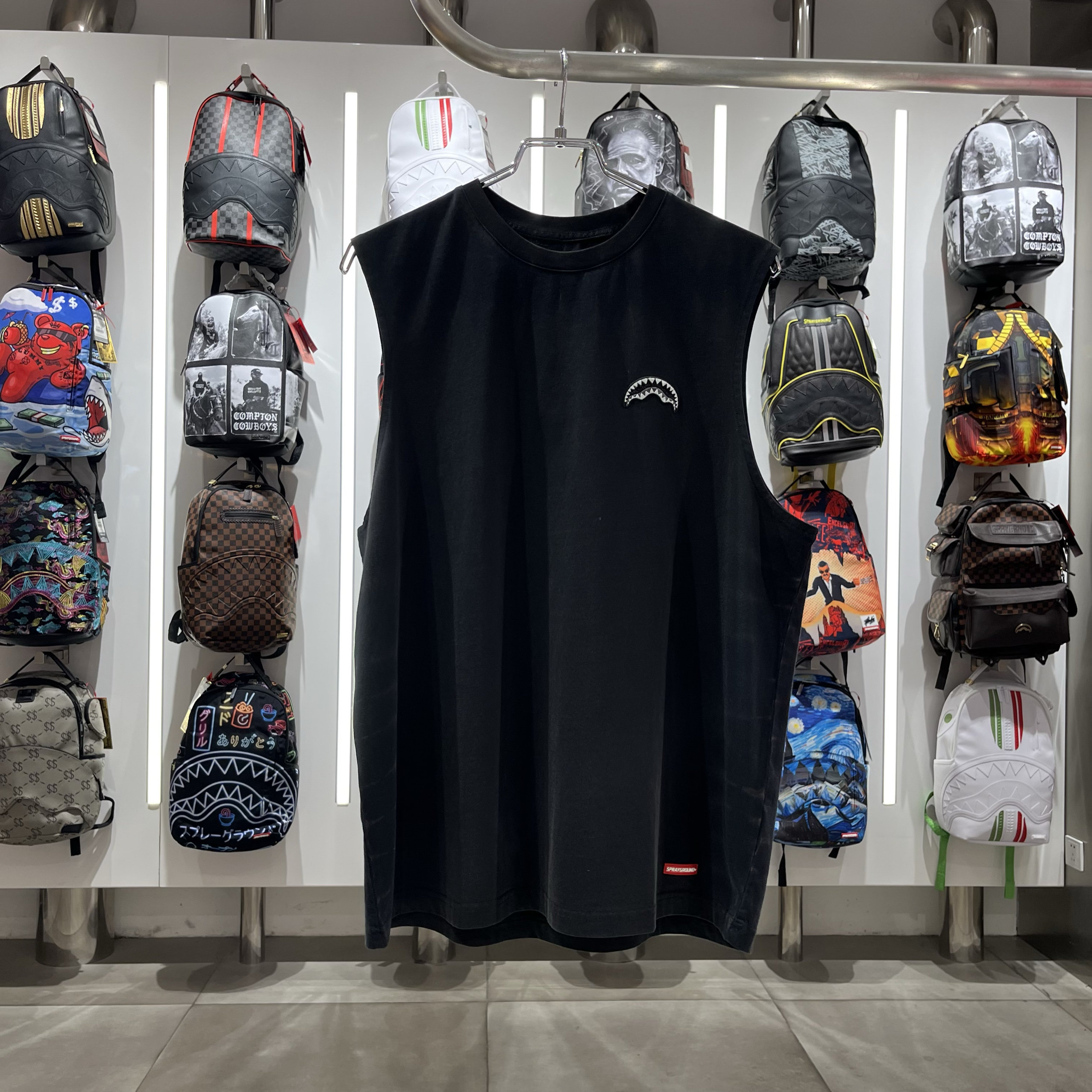 SprayGround鲨鱼专柜正品 2025夏款W1120103男女宽松时尚无袖背心