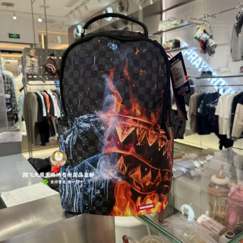 SprayGround鲨鱼嘴专柜正品25新款W1145703男女简约拼色双肩背包