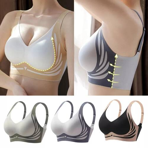 Seamless Ladies Underwear V-neck No Steel Ring Small Chest G