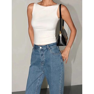 Soft Comforta Double Top Tank Slinky Neck Boat Layer Women