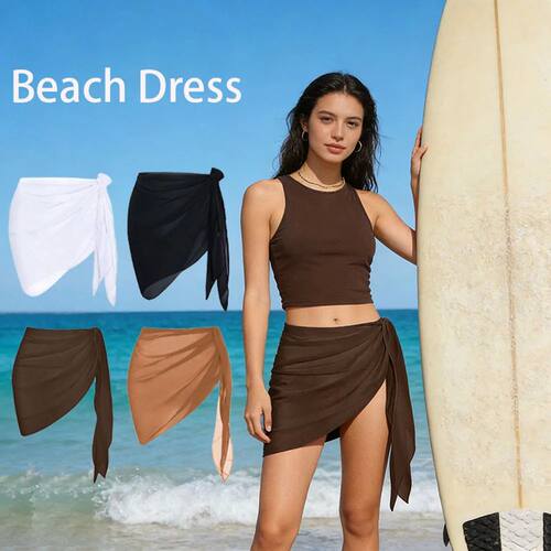 Summer Beach Swimming Hoodie Skirt for Women Solid Color Sho