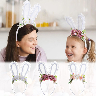 Easter Bunny Hairband Color Artificial Flower Forest Flower